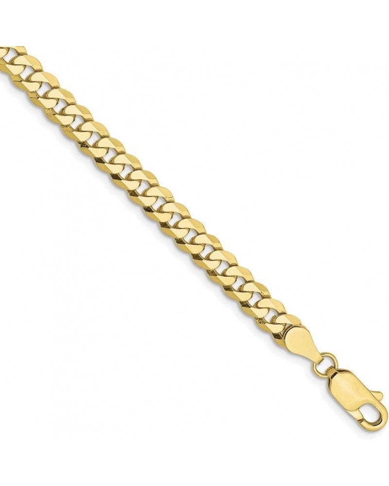 10k Yellow Gold 4.75mm Flat Beveled Curb Chain Anklet for Women $206.23 Anklets