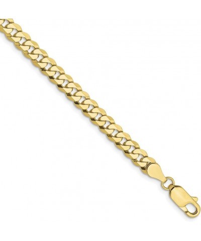 10k Yellow Gold 4.75mm Flat Beveled Curb Chain Anklet for Women $206.23 Anklets