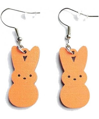 Colorful Easter Rabbit Wooden Dangle Earrings Cute Candy Color Rabbit Animal Wood Earrings for Women Girls Jewelry F $6.48 Ea...