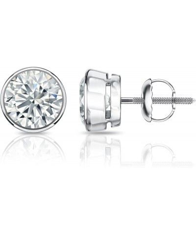 14k Gold Bezel-set Round Diamond Stud Earrings (1/4-2cttw, J-K, I1-I2) Screw-backs White Gold 2.0 carats $181.80 Earrings