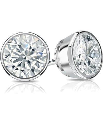 14k Gold Bezel-set Round Diamond Stud Earrings (1/4-2cttw, J-K, I1-I2) Screw-backs White Gold 2.0 carats $181.80 Earrings