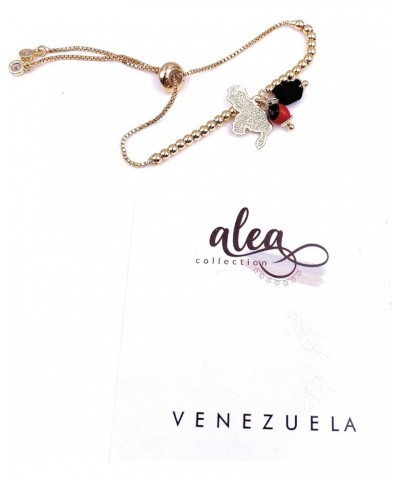 Map of Venezuela charm Peonia Seed and Powerful Azabache Bolo Chain Adjustable Bracelet $13.50 Bracelets