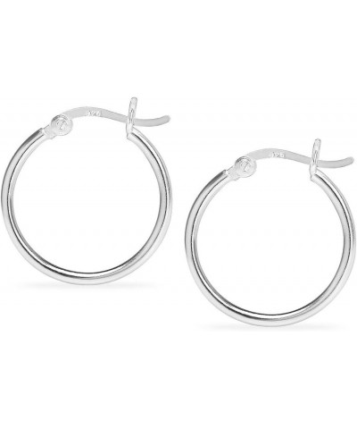 925 Sterling Silver High Polished Round Thin Click-Top Tube Hoop Earrings, Choose Your Size 25.0 Millimeters $11.00 Earrings