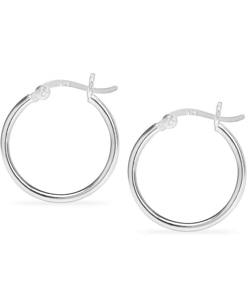 925 Sterling Silver High Polished Round Thin Click-Top Tube Hoop Earrings, Choose Your Size 25.0 Millimeters $11.00 Earrings