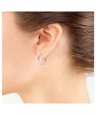 925 Sterling Silver High Polished Round Thin Click-Top Tube Hoop Earrings, Choose Your Size 25.0 Millimeters $11.00 Earrings