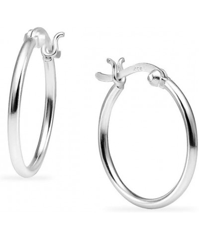 925 Sterling Silver High Polished Round Thin Click-Top Tube Hoop Earrings, Choose Your Size 25.0 Millimeters $11.00 Earrings