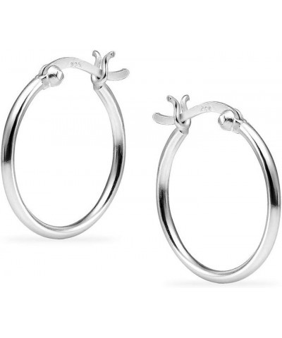 925 Sterling Silver High Polished Round Thin Click-Top Tube Hoop Earrings, Choose Your Size 25.0 Millimeters $11.00 Earrings