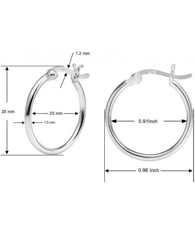 925 Sterling Silver High Polished Round Thin Click-Top Tube Hoop Earrings, Choose Your Size 25.0 Millimeters $11.00 Earrings