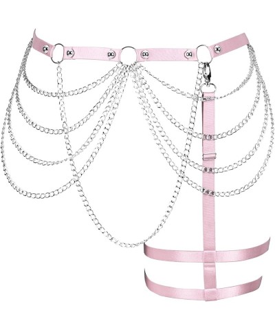 Plus size Waist belts Body chain gothic harness for women Plump Punk Festival rave Large size Halloween Lingerie cage Pink $1...