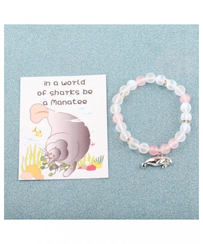 Manatees Bracelet Manatee Lovers Gift In A World Of Sharks Be A Manatee Jewelry Sea Cow Gift for Women (Manatees Bracelet) $9...