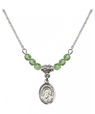 August Birth Month Bead Necklace with Catholic Patron Saint Petite Charm, 18 Inch Saint Francis de Sales $33.24 Necklaces