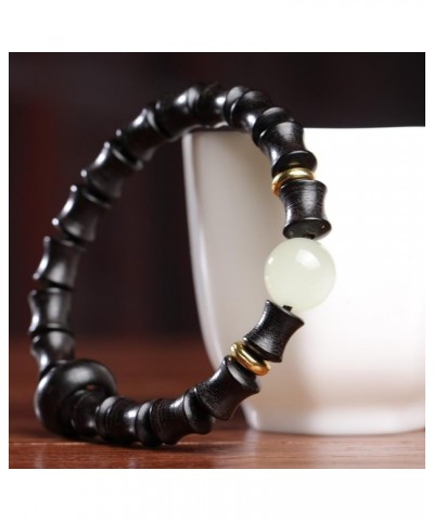 Unisex Natural Ebony Buddhist Prayer Bead Necklace Bracelet Tibetan Prayer Mala Beaded Black 8mmx10mm 17bamboo beads $18.02 B...