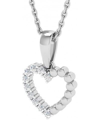 IGI Certified Heart-Shaped Diamond Pendant Necklace - 925 Sterling Silver with 18" Chain $42.40 Necklaces