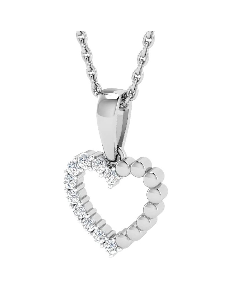 IGI Certified Heart-Shaped Diamond Pendant Necklace - 925 Sterling Silver with 18" Chain $42.40 Necklaces