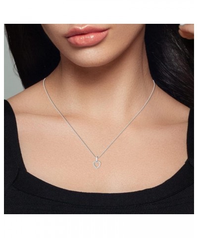 IGI Certified Heart-Shaped Diamond Pendant Necklace - 925 Sterling Silver with 18" Chain $42.40 Necklaces