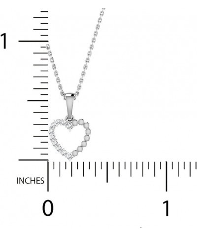 IGI Certified Heart-Shaped Diamond Pendant Necklace - 925 Sterling Silver with 18" Chain $42.40 Necklaces