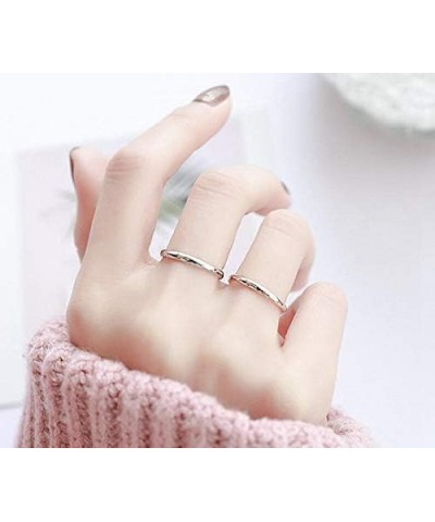 2mm Thin Titanium Stainless Steel Knuckle Stacking Midi Rings,Stackable Dome Band Finger Ring Set for Women Men,5Pcs Simple S...