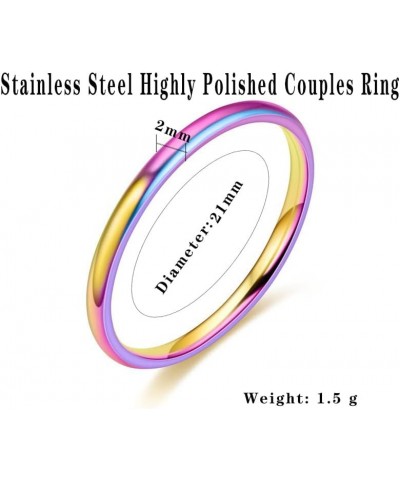 2mm Thin Titanium Stainless Steel Knuckle Stacking Midi Rings,Stackable Dome Band Finger Ring Set for Women Men,5Pcs Simple S...