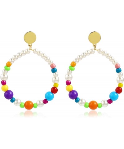 Beaded Earrings For Women Seed Bead Summer Beach Boho Statement Dangle Handmade Earrings Jewelry Colorfu-2 $10.25 Earrings