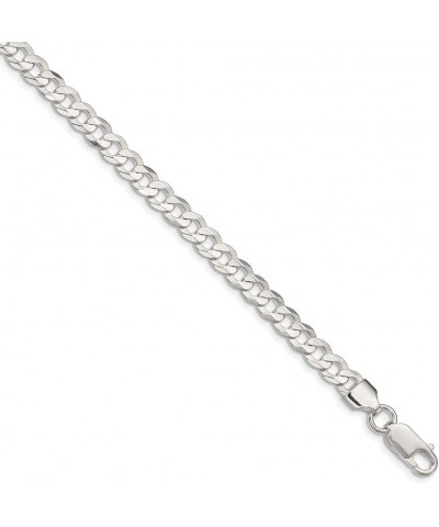 Solid 925 Sterling Silver 5.65mm Concave Beveled Curb Cuban Chain Necklace - with Secure Lobster Lock Clasp 22.0 Inches $48.3...