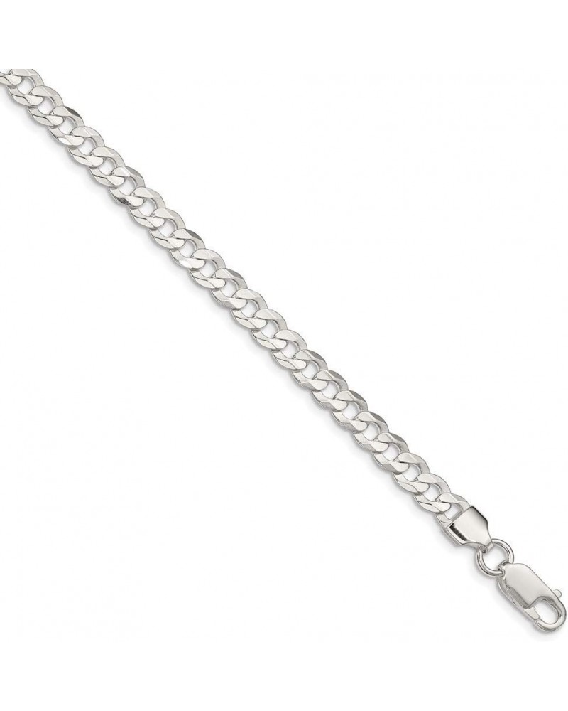 Solid 925 Sterling Silver 5.65mm Concave Beveled Curb Cuban Chain Necklace - with Secure Lobster Lock Clasp 22.0 Inches $48.3...