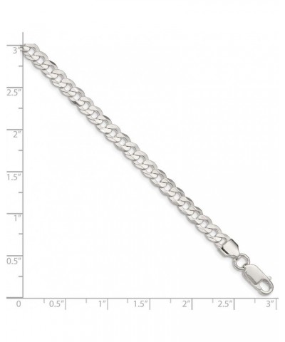 Solid 925 Sterling Silver 5.65mm Concave Beveled Curb Cuban Chain Necklace - with Secure Lobster Lock Clasp 22.0 Inches $48.3...