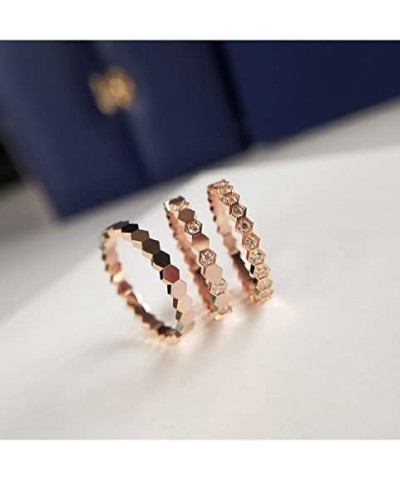 925 Sterling Silver Fashion Ladies Tail Ring Stacked Diamond Ring Light Luxury Honeycomb Honeycomb Ring Plated 18k Rose Gold ...