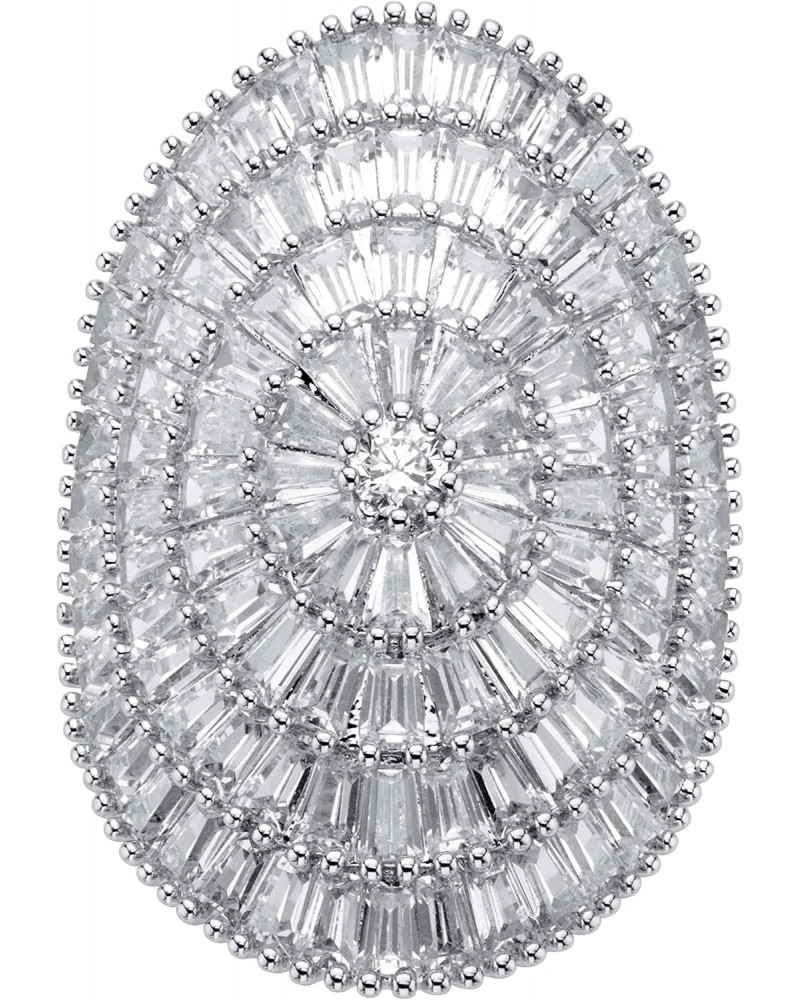 PalmBeach Platinum-plated Round Cubic Zirconia Cluster Dome Ring Sizes 6-10 $28.91 Rings