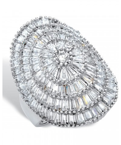 PalmBeach Platinum-plated Round Cubic Zirconia Cluster Dome Ring Sizes 6-10 $28.91 Rings