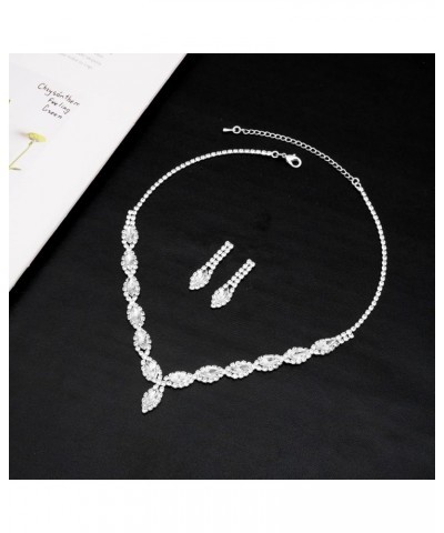 Women's Jewelry Sets Bridal Necklace Link Bracelet Dangle Earrings Sets for Bride Bridesmaids Wedding Party Prom Accessories ...