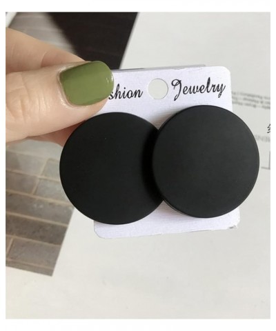 2pairs Colorful Heart-shaped Round Frosted Geometric Exaggerated Candy Color Earrings Black $5.09 Earrings