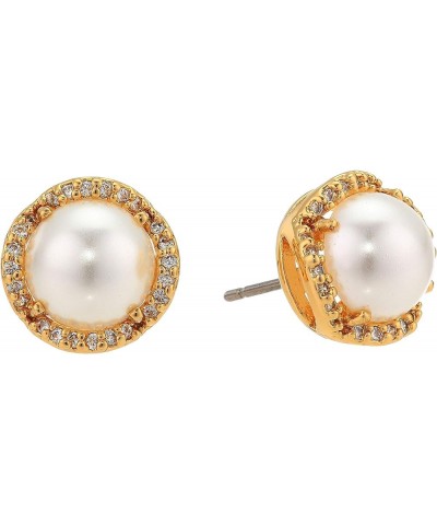 That Sparkle Pave Round Large Studs Earrings One Size Cream/Gold $17.63 Earrings