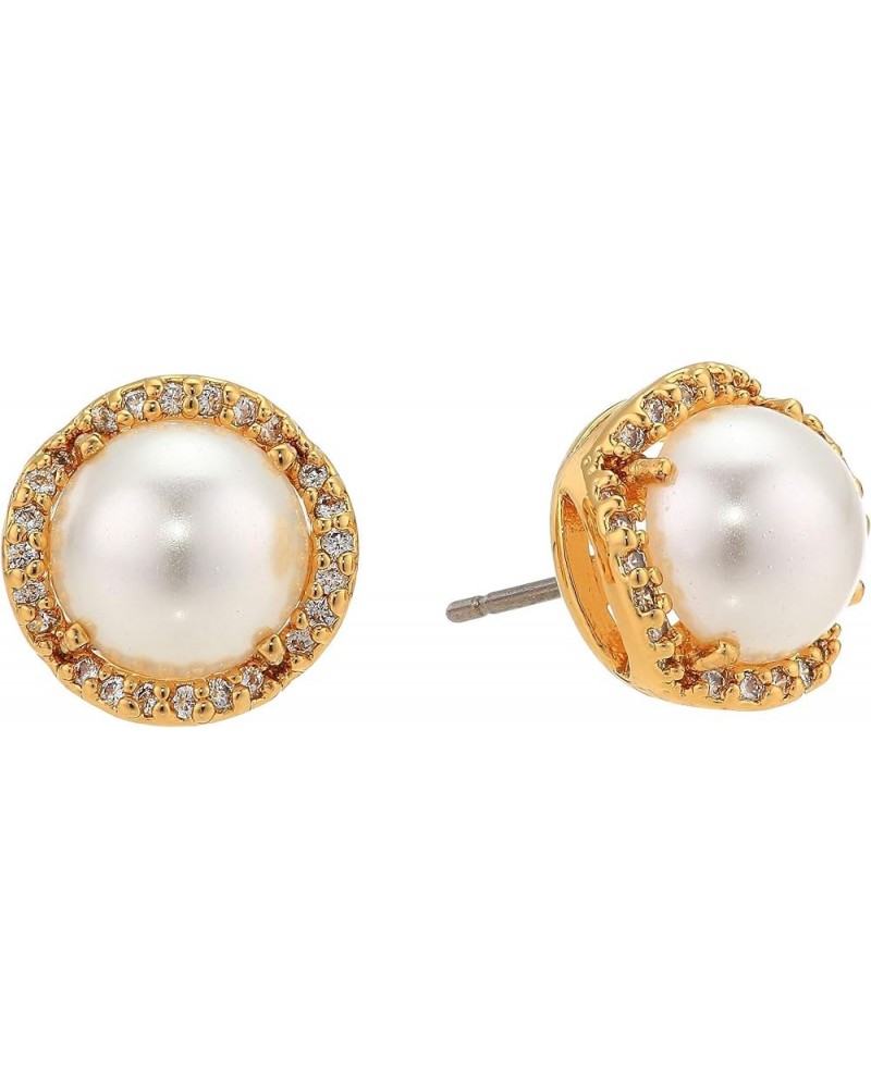 That Sparkle Pave Round Large Studs Earrings One Size Cream/Gold $17.63 Earrings