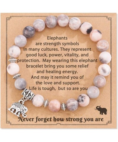 Lucky Elephant Gifts for Women Inspirational Beads Bracelets Natural Stone Bracelet Healing Bracelet Inspirational Bracelet J...