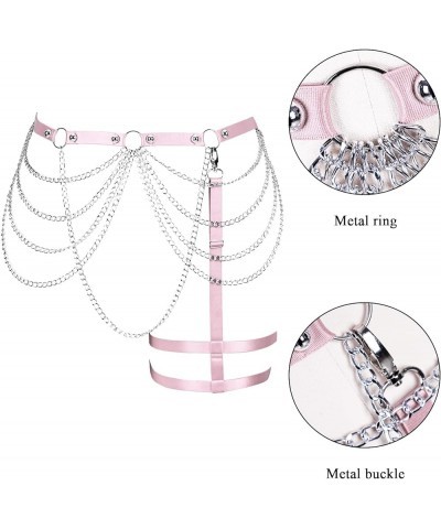 Plus size Waist belts Body chain gothic harness for women Plump Punk Festival rave Large size Halloween Lingerie cage Pink $1...