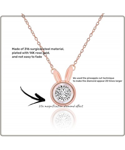 Dancing Diamond Necklace for Modern Women - Real Diamond Cute Necklace Gift for Girls style7 Rose Gold $13.14 Necklaces