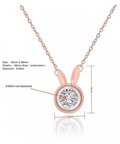 Dancing Diamond Necklace for Modern Women - Real Diamond Cute Necklace Gift for Girls style7 Rose Gold $13.14 Necklaces