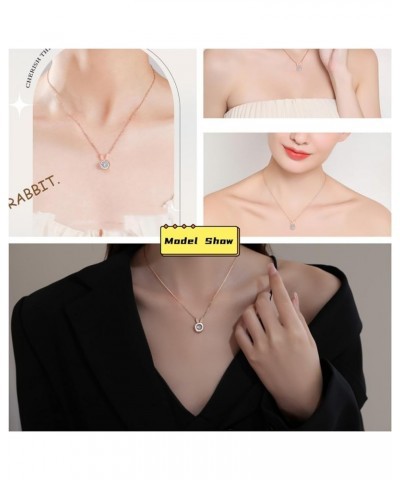 Dancing Diamond Necklace for Modern Women - Real Diamond Cute Necklace Gift for Girls style7 Rose Gold $13.14 Necklaces