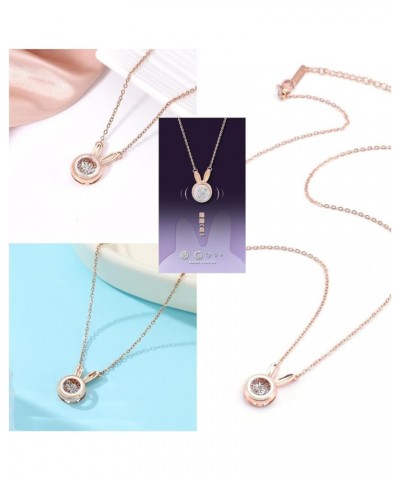 Dancing Diamond Necklace for Modern Women - Real Diamond Cute Necklace Gift for Girls style7 Rose Gold $13.14 Necklaces