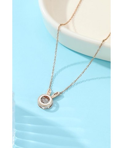 Dancing Diamond Necklace for Modern Women - Real Diamond Cute Necklace Gift for Girls style7 Rose Gold $13.14 Necklaces