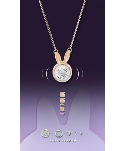 Dancing Diamond Necklace for Modern Women - Real Diamond Cute Necklace Gift for Girls style7 Rose Gold $13.14 Necklaces