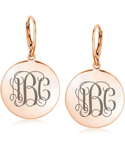 Engraved Disc Monogram Earrings Personalized, Sterling Silver/Copper Custom Made Monogram Earrings Birthday Gifts for Women G...