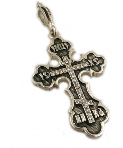 Three Bar Orthodox Russian Cross Pendant - Silver 935 - Save Us 1 1/2 Inch $63.50 Pendants