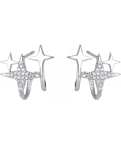 14K Gold Plated Sterling Silver Post Star Earrings Small Star Stud Earrings Asymmetric Cute Tiny Earrings for Women Teen Girl...