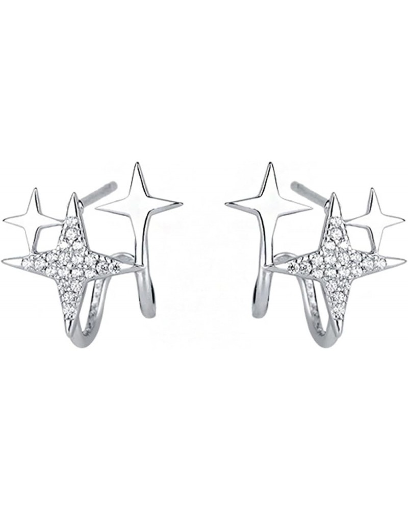 14K Gold Plated Sterling Silver Post Star Earrings Small Star Stud Earrings Asymmetric Cute Tiny Earrings for Women Teen Girl...