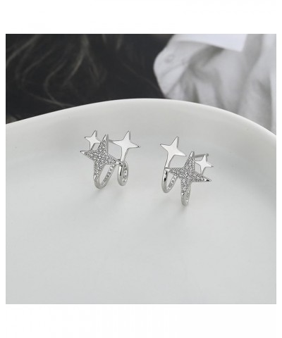 14K Gold Plated Sterling Silver Post Star Earrings Small Star Stud Earrings Asymmetric Cute Tiny Earrings for Women Teen Girl...