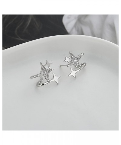 14K Gold Plated Sterling Silver Post Star Earrings Small Star Stud Earrings Asymmetric Cute Tiny Earrings for Women Teen Girl...