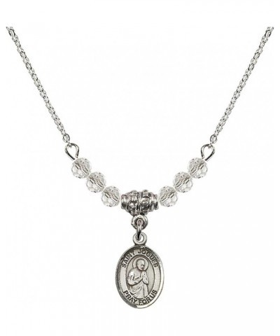 April Birth Month Bead Necklace with Catholic Patron Saint Petite Charm, 18 Inch Saint Isaac Jogues $32.44 Necklaces