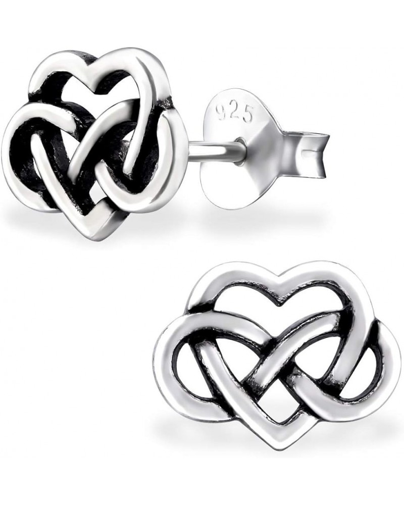 925 Sterling Silver Infinity Celtic Knot Stud Earrings (Nickel Free) Your Choice 9mm Heart $11.39 Earrings