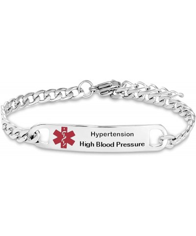 Medical Alert Bracelet for Women Men Penicillin Allergy Warfarin High Blood Pressure Pre-engraved Stainless Steel Anniversary...